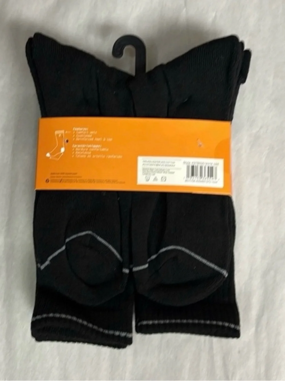 New Timberland Socks 6 Pair Men’s Black Performance Cushioned Crew Casual Socks